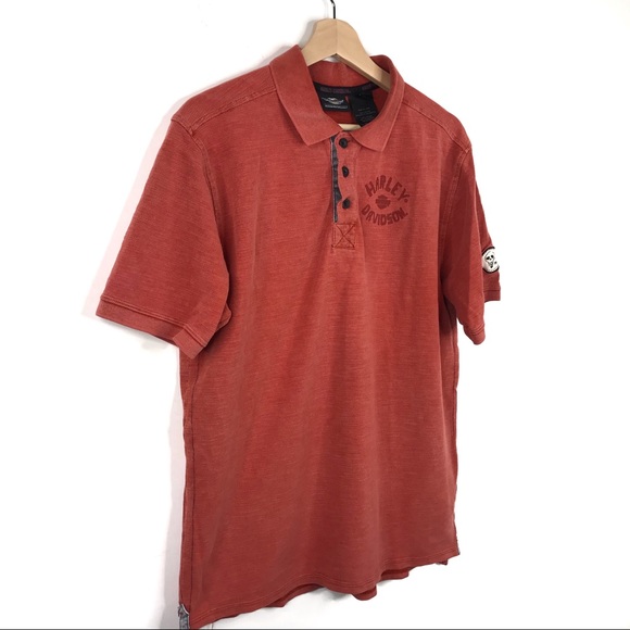 Harley Davidson Short Sleeve Skull Logo Polo - Picture 3 of 8